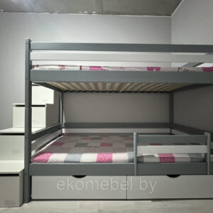 Двухъярусная кровать "Ростик" с лестницей-комодом (90х160, 90х180, 90х190, 90х200 см)